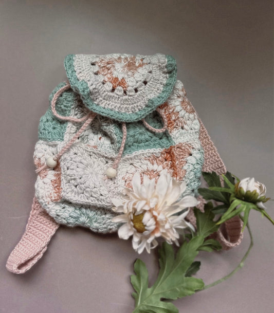 Handmade Crochet Patchwork Backpack
