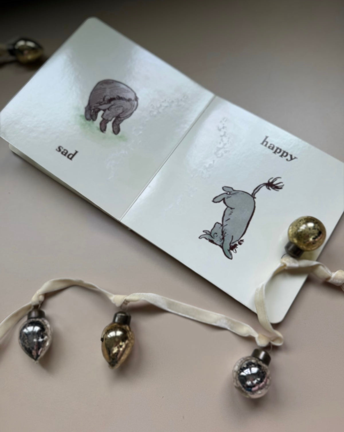 Handmade Eeyore Snuggler & Vintage Winnie-the-Pooh Book Set