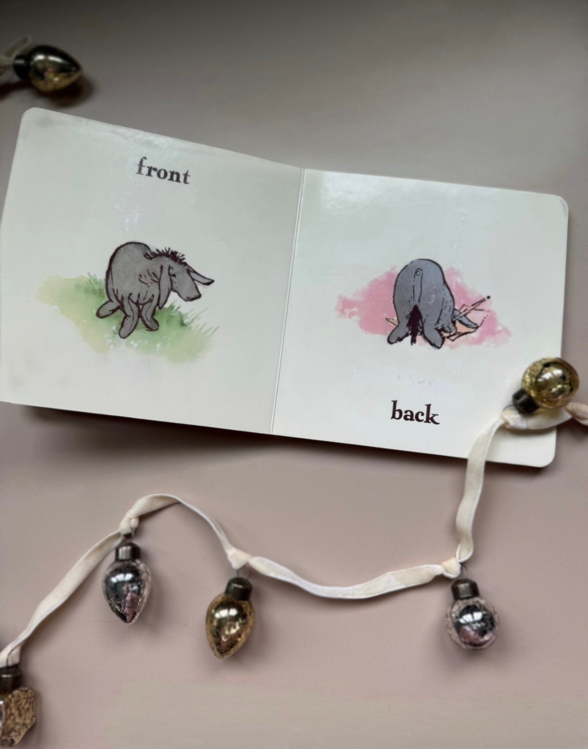Handmade Eeyore Snuggler & Vintage Winnie-the-Pooh Book Set