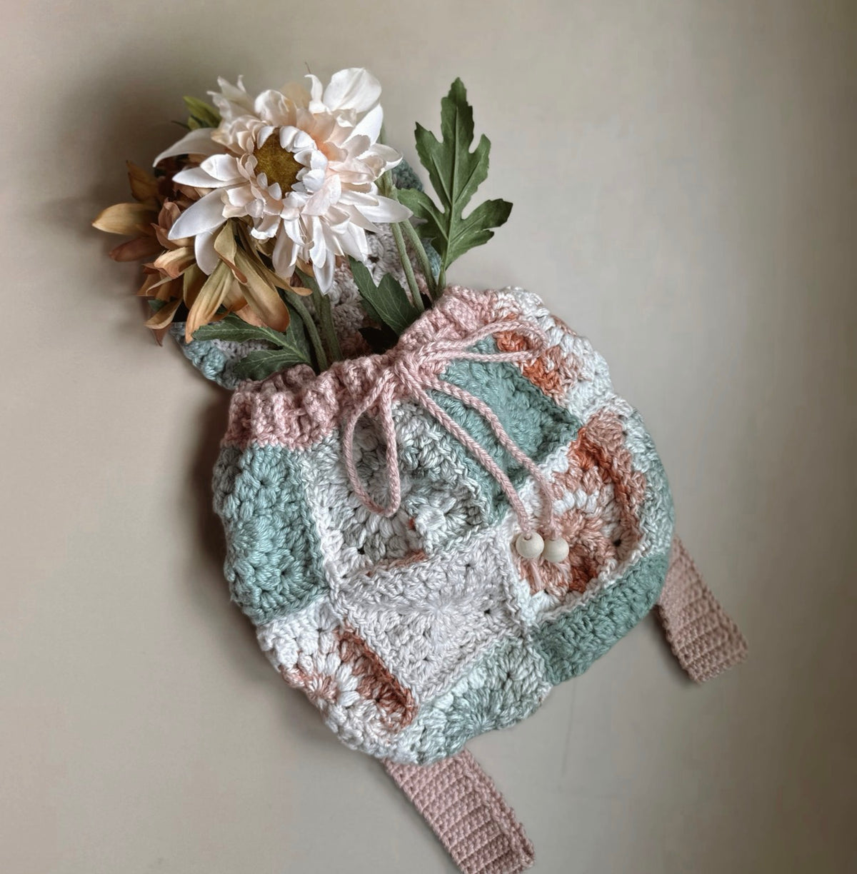 Handmade Crochet Patchwork Backpack