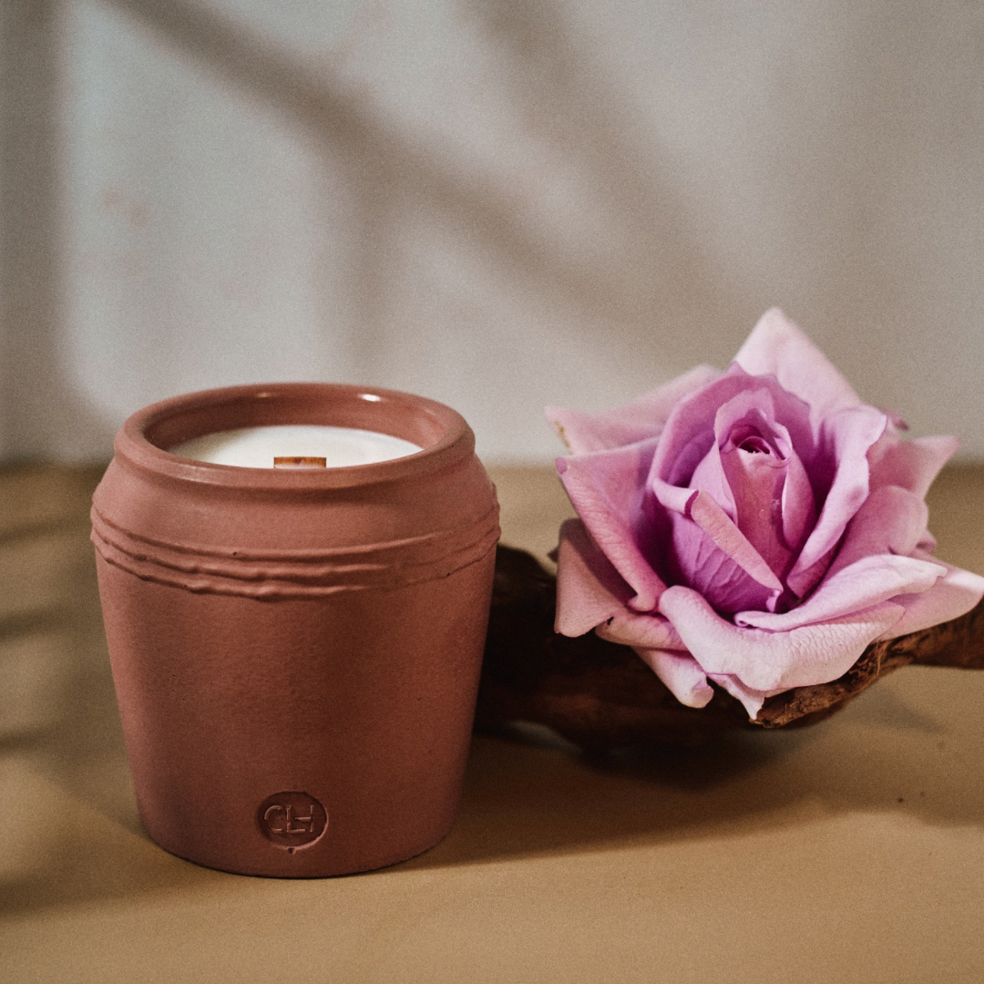 Cafe Rose Luxury Concrete Candle