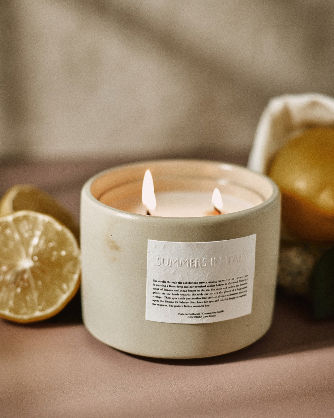 Summers in Italy Concrete Luxury Jar Candle