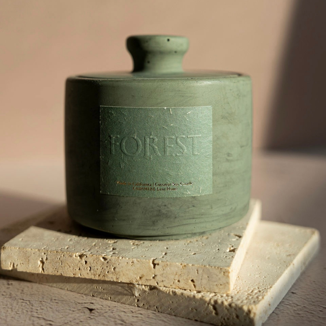 Forest Concrete Luxury Jar Candle